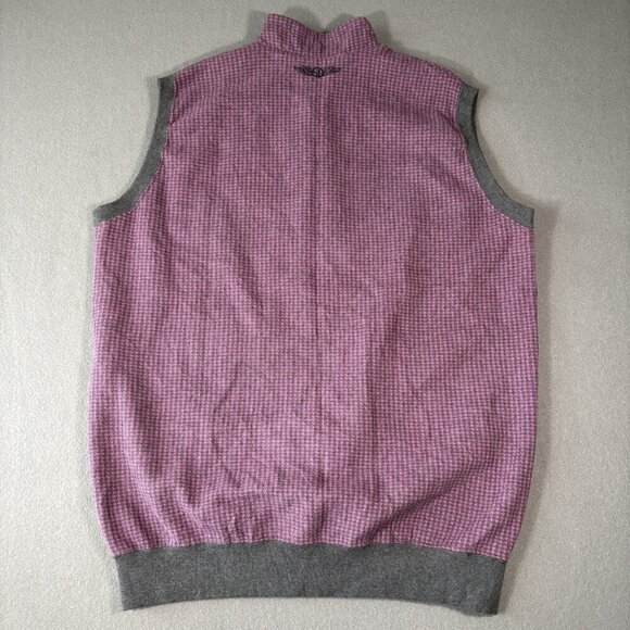 Straight Down Nantucket Mens Large Pink Gray 1/4 Zip golf pullover vest NEW NWT - Picture 15 of 15